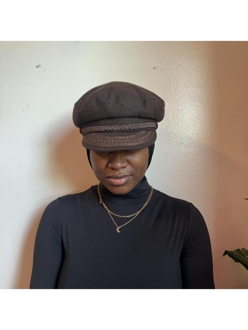90s Totes Dark Brown Fiddler Cap